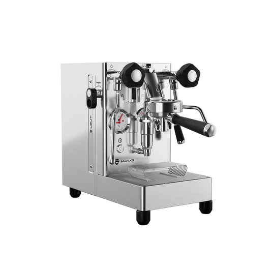 Lelit MaraX3 Brushed Stainless Steel espresso machine - 3/4 view