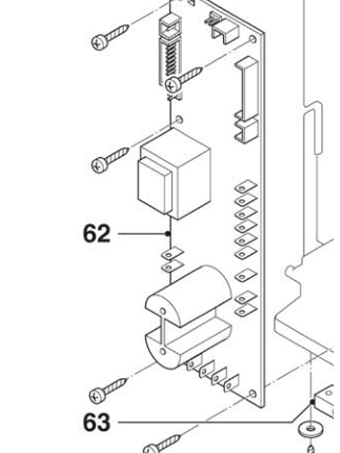 De'Longhi 5232120800 Power Board 120V — exploded diagram position 62