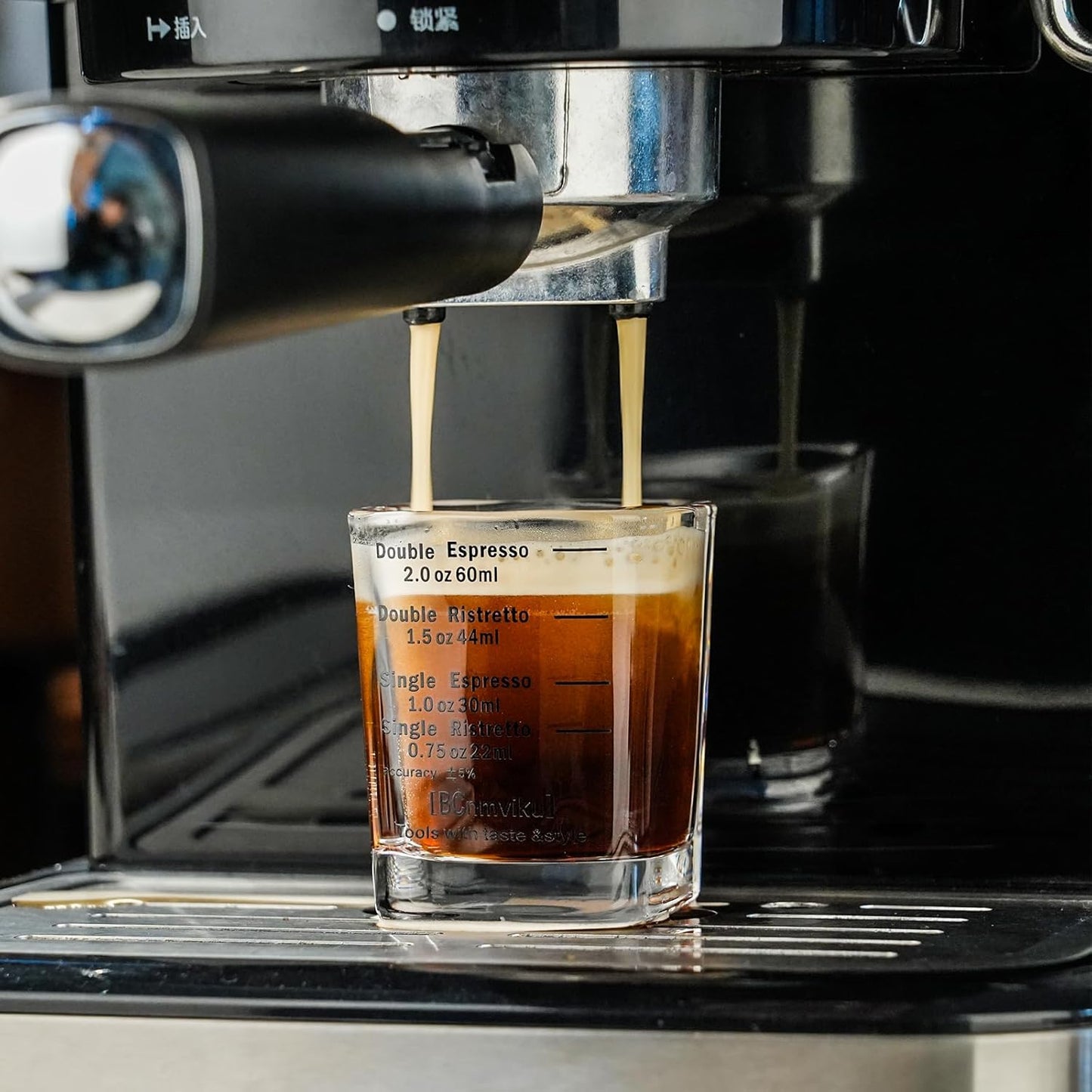 BCnmviku 2 oz Espresso Shot Glass Measuring Cups - 2 Pack