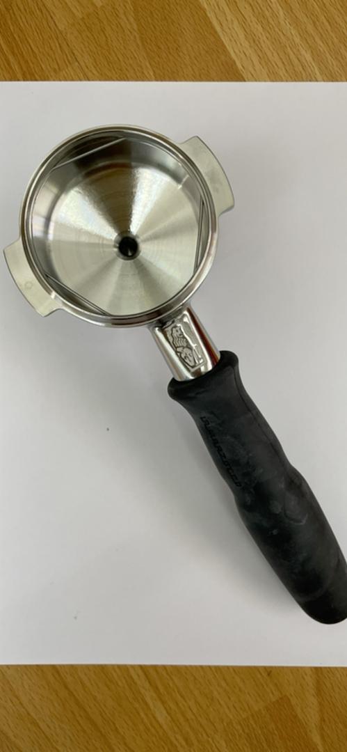 La Marzocco Stainless Steel Portafilter, with double snap on spout – OEM Part L111/2NAC