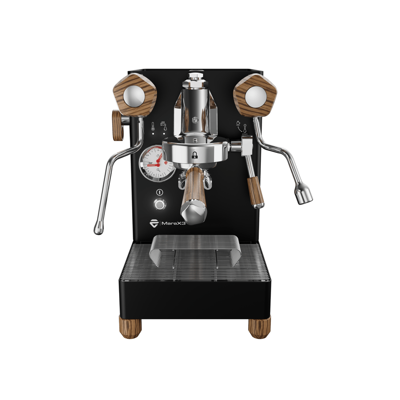 Lelit MaraX3 Black espresso machine - front view