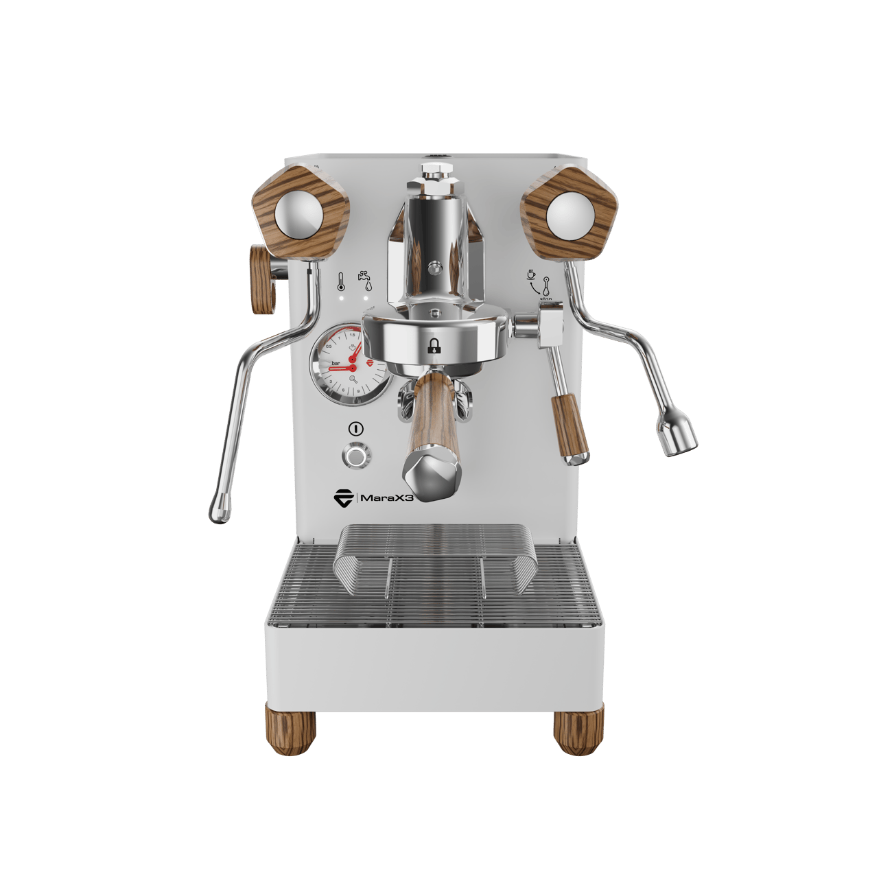 Lelit MaraX3 White espresso machine - front view