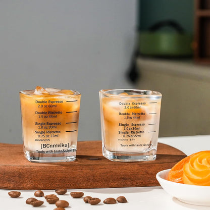 BCnmviku 2 oz Espresso Shot Glass Measuring Cups - 2 Pack