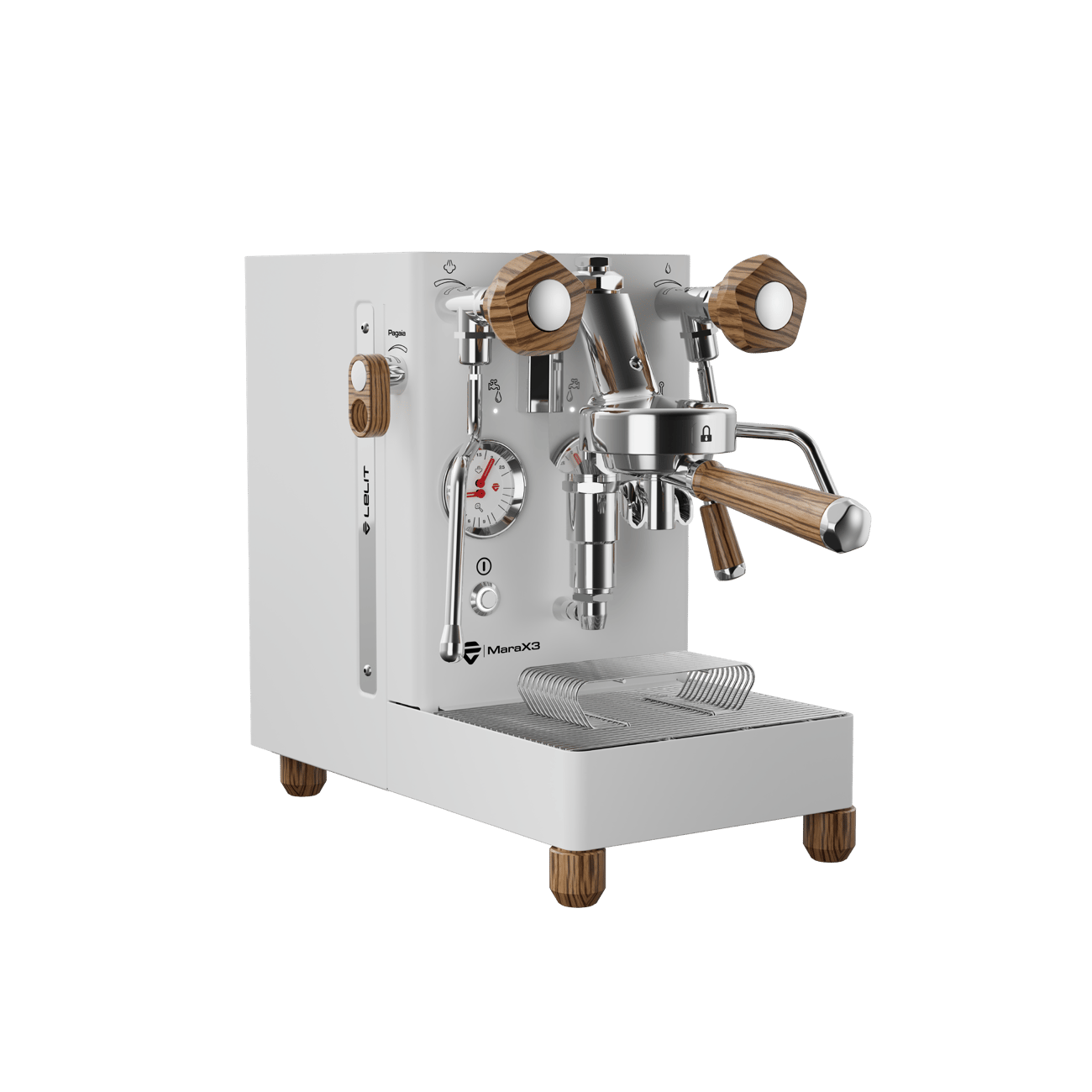 Lelit MaraX3 White espresso machine - 3/4 view