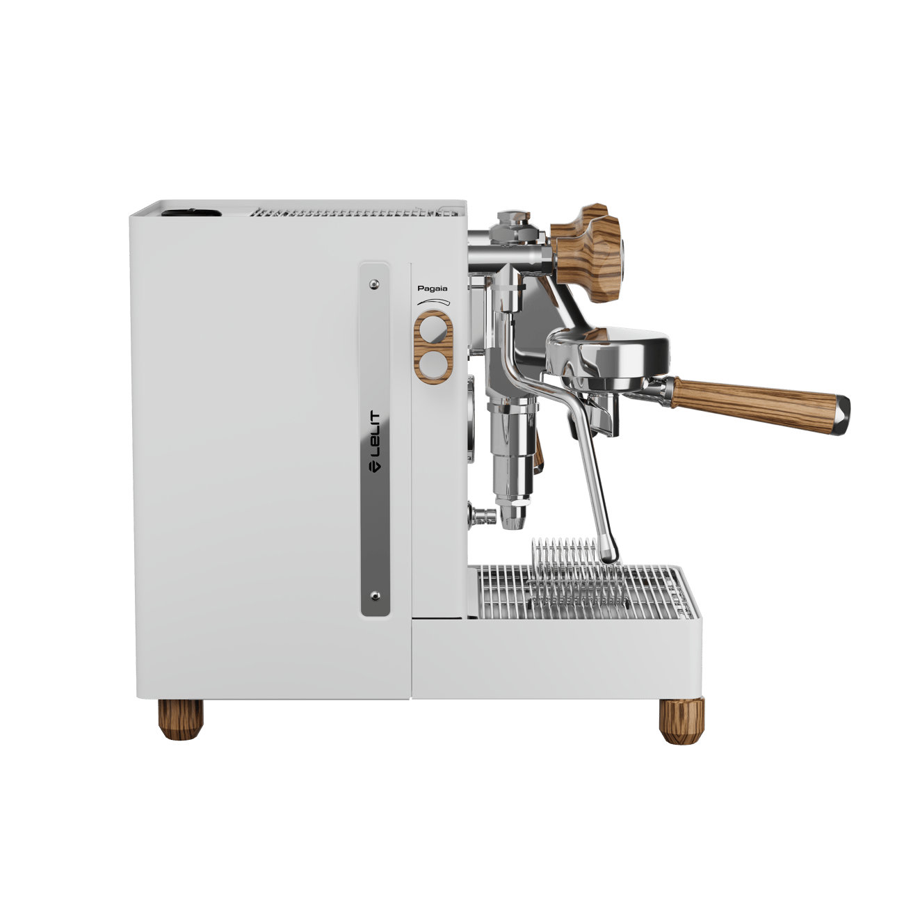 Lelit MaraX3 White espresso machine - side view