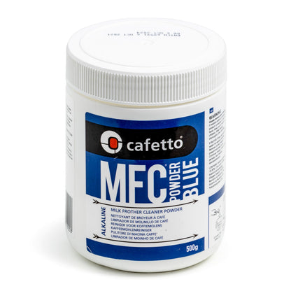 Espresso cleaning kit with Cafetto EVO, MFC milk cleaner, grinder sachets, and group head brush