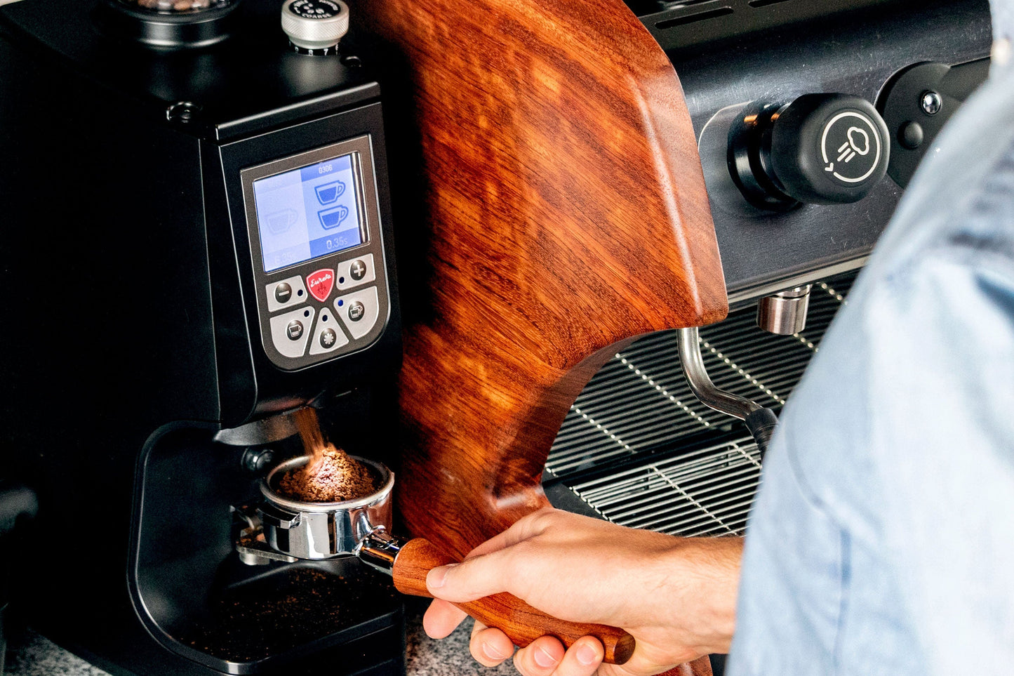 Eureka Atom 75 Espresso Grinder - Black - 75mm Flat Burrs