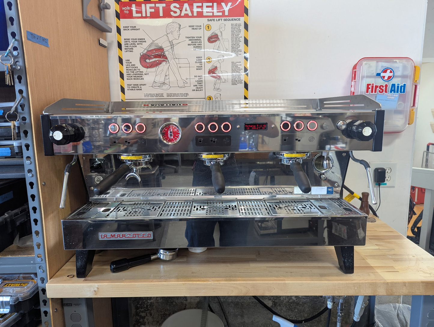 Used La Marzocco Linea PB 3-Group AV with Scales — Professionally Serviced