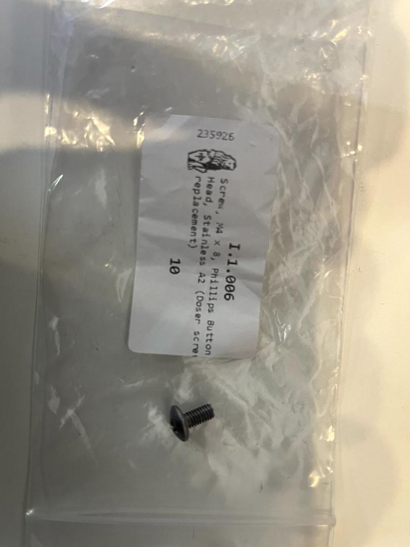La Marzocco Screw, M4 x 8, Phillips Button Head, Stainless A2 (Doser Screw Replacement) – OEM Part I.1.006