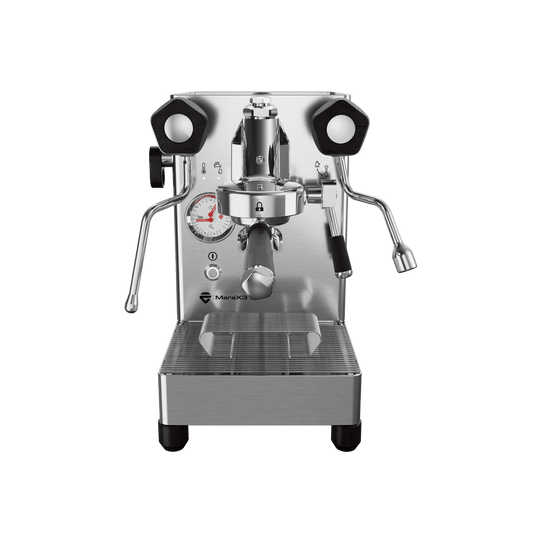 Lelit MaraX3 Brushed Stainless Steel espresso machine - front view